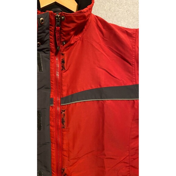 L.L. Bean Jacket Womens Medium Red Black 100% Nylon Long Sleeve Outdoor Full-Zip - Picture 5 of 16